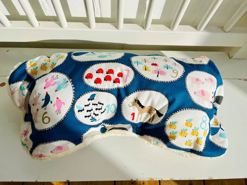 Süßer Kinderwagenmuff Muff Kinderwagen Blau Tiere Buggy Winter Geschenk Geburt von MillaLouise