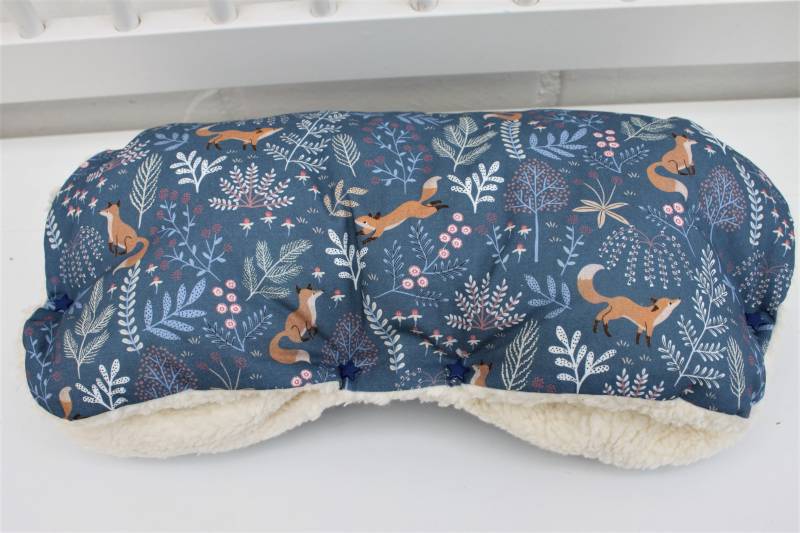 Süßer Kinderwagenmuff Muff Kinderwagen Blau Waldtiere Buggy Winter Geschenk Geburt Fuchs von MillaLouise