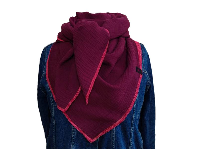 Musselintuch Beere Kuscheltuch Geschenkidee Dreieckstuch Musselin Schal Damen Baumwolltuch Geschenk Musselinschal von MillasNaehzauberei