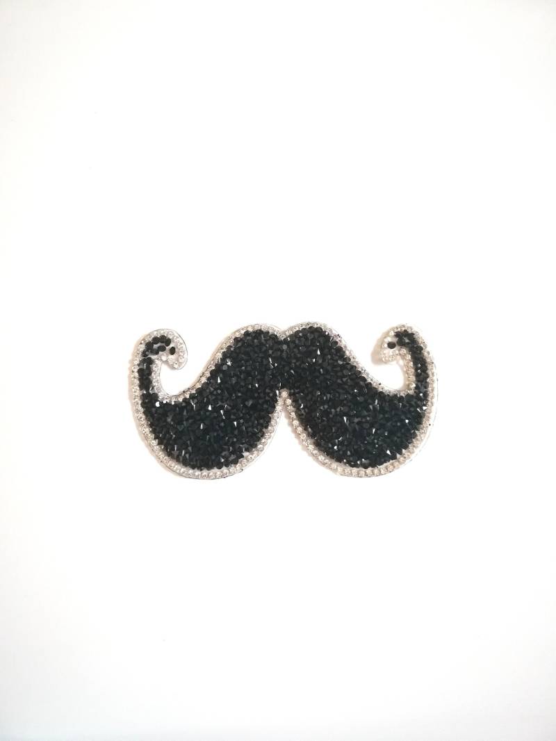 strass Applikation Zum Aufbügeln Schnurbart von MillasNaehzauberei