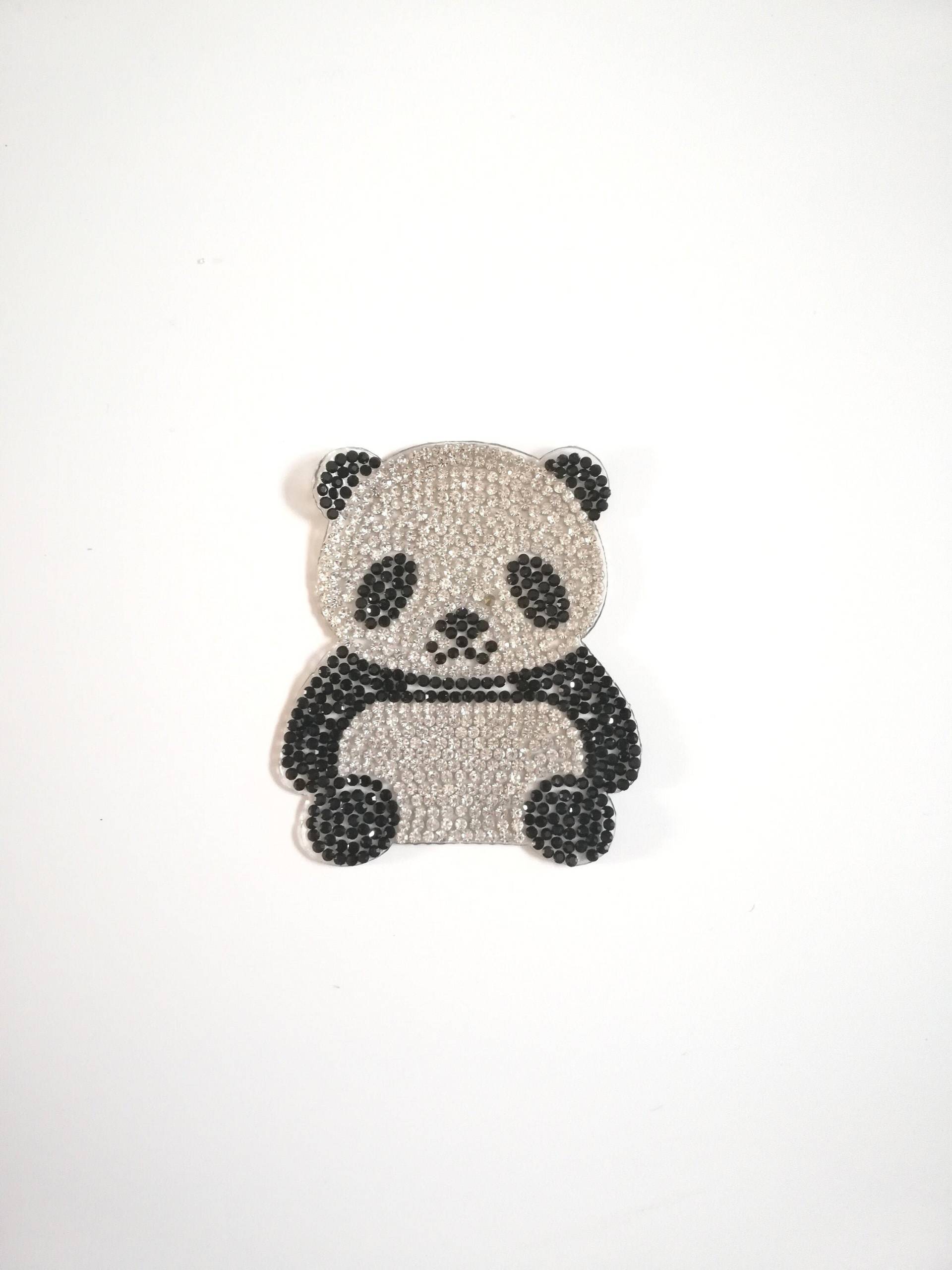 strass Bügelbild Applikation Panda Bär von MillasNaehzauberei
