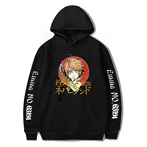 Anime The Promised Neverland Hoodie Manga Emma Norman Ray Print Pullover für Männer und Frauen von Millay