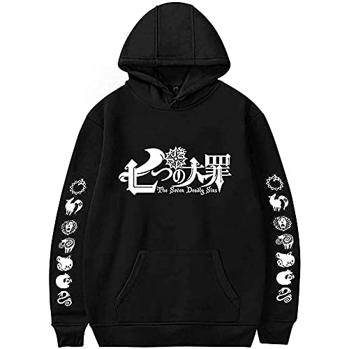 Anime The Seven Deadly Sins Hoodie Manga Nanatsu no Taizai Meliodas Grafik Kapuzenpullover Herren Damen Langarm Sweatshirt Kostüm von Millay