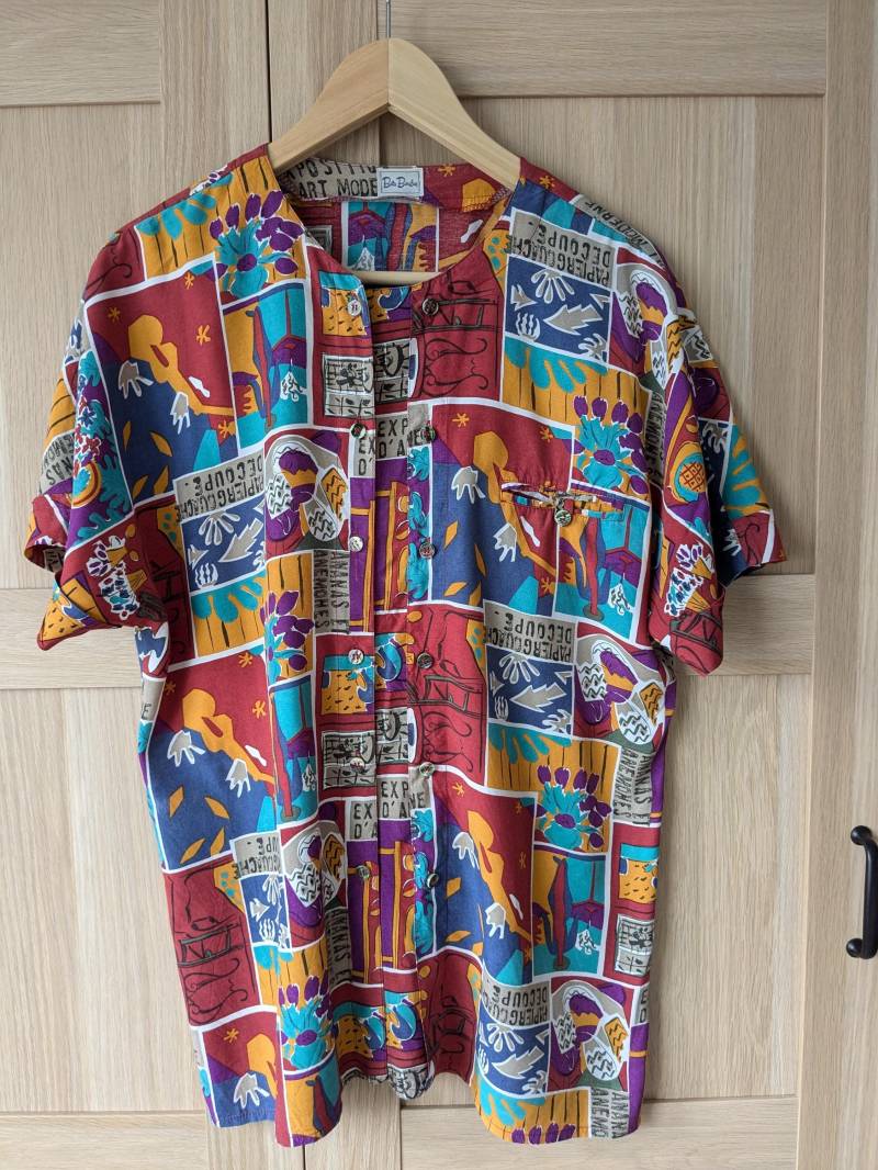 80Er Jahre Button-Down Hemd Mit Crazy Muster Von Betty Barclay 000055 von MillennialPeacock