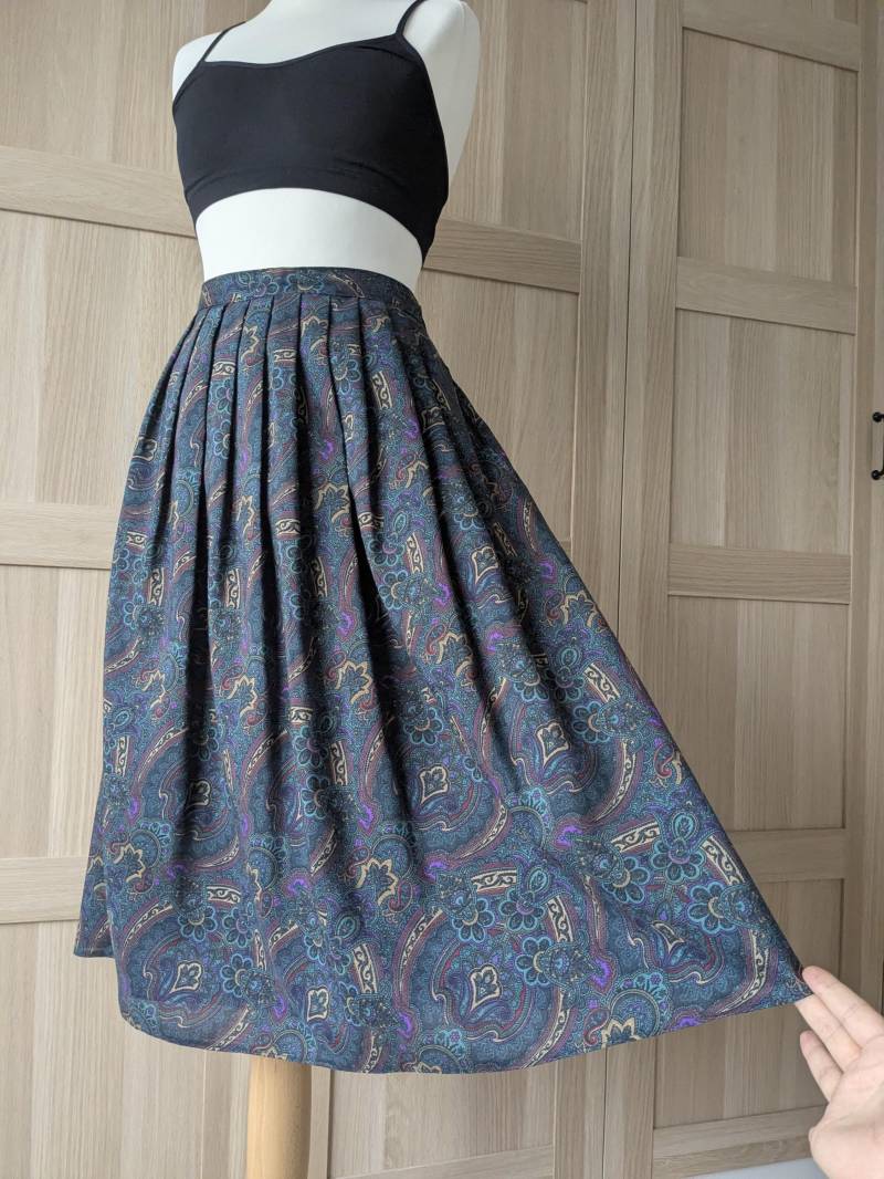 80Er Jahre Vintage Midirock Paisley Muster Von St. Michael 000207 von MillennialPeacock