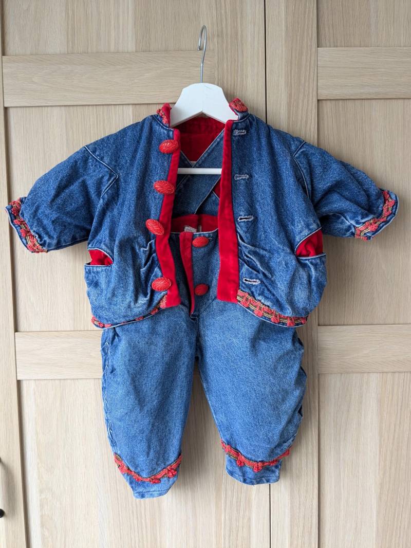 90Er Jahre Denim Zweiteiler Aus Jacke Und Latzhose Outdoor Set 000099 von MillennialPeacock