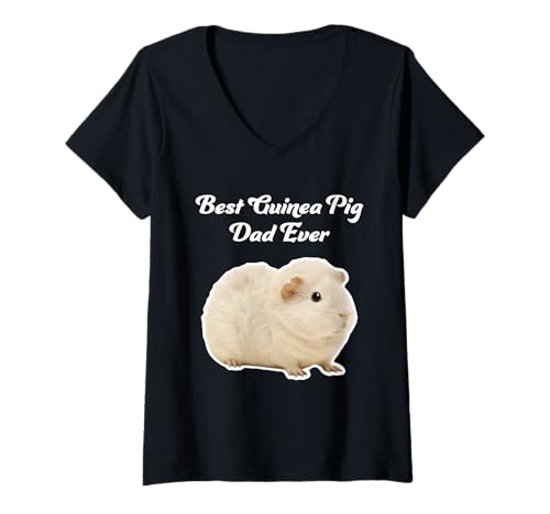 Damen Best Guinea Pig Dad Ever - Abessinian Guinea Pigs T-Shirt mit V-Ausschnitt von Miller Sye