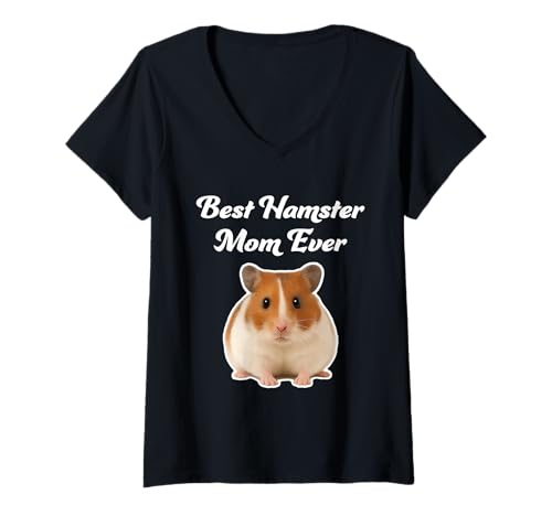 Damen Best Hamster Mom Ever - Hamster T-Shirt mit V-Ausschnitt von Miller Sye