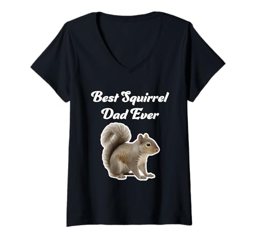 Damen Best Squirrel Dad Ever - Eastern Grey Squirrels T-Shirt mit V-Ausschnitt von Miller Sye