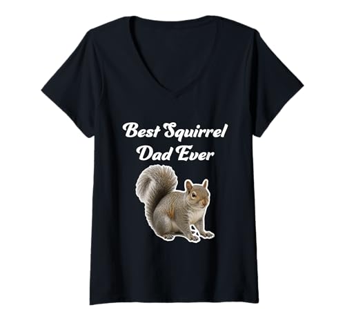 Damen Best Squirrel Dad Ever - Eastern Grey Squirrels T-Shirt mit V-Ausschnitt von Miller Sye