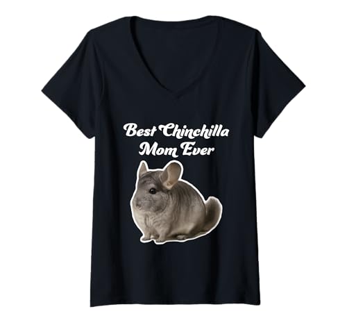 Damen Beste Chinchilla-Mutter Aller Zeiten - Graue Chinchilla T-Shirt mit V-Ausschnitt von Miller Sye