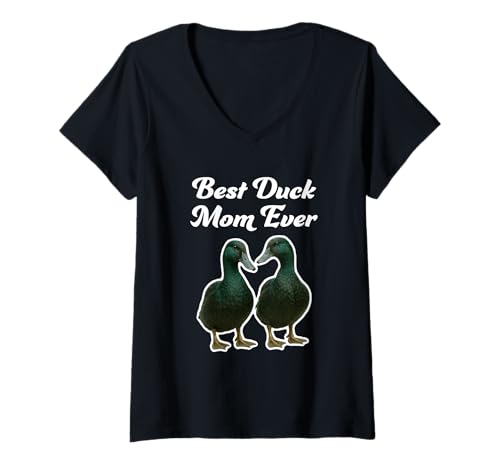 Damen Beste Entenmutter Aller Zeiten - Cayuga Ducks T-Shirt mit V-Ausschnitt von Miller Sye