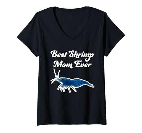 Damen Beste Garnelenmutter Aller Zeiten - Blue Dream Shrimps T-Shirt mit V-Ausschnitt von Miller Sye