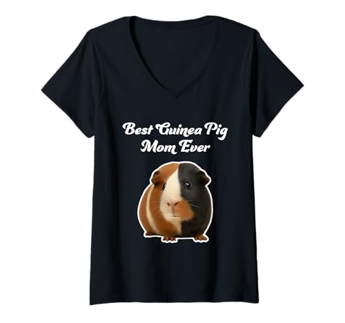 Damen Beste Meerschweinchen-Mama Aller Zeiten - Amerikanische Meerschweinchen T-Shirt mit V-Ausschnitt von Miller Sye
