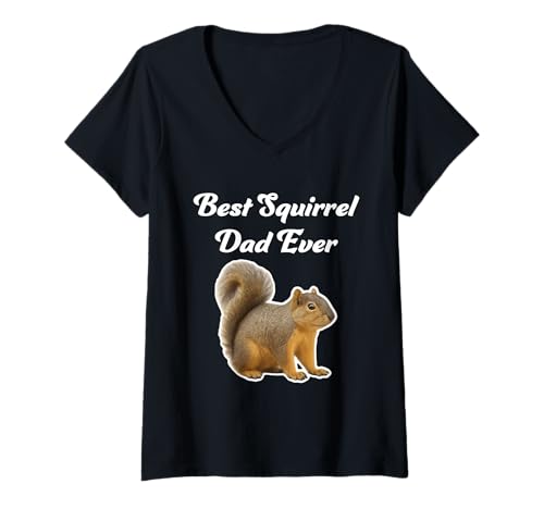 Damen Bester Eichhörnchenvater Aller Zeiten - Fox Squirrels T-Shirt mit V-Ausschnitt von Miller Sye