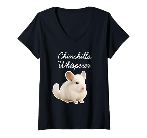 Damen Chinchillaflüsterer T-Shirt mit V-Ausschnitt von Miller Sye