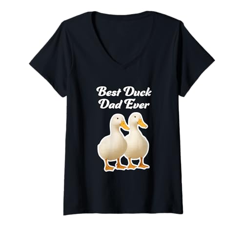 Damen Der Beste Entenvater Aller Zeiten - Pekin Ducks T-Shirt mit V-Ausschnitt von Miller Sye