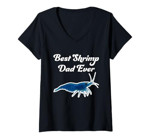 Damen Der Beste Garnelen-Vater Aller Zeiten - Blue Dream Shrimps T-Shirt mit V-Ausschnitt von Miller Sye