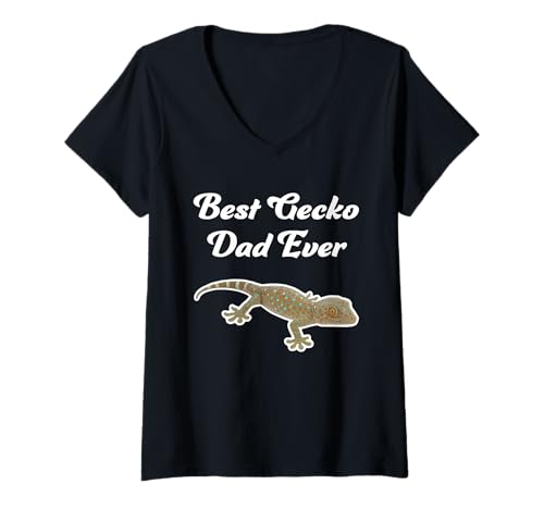 Damen Der Beste Gecko-Vater Aller Zeiten - Tokay Geckos T-Shirt mit V-Ausschnitt von Miller Sye