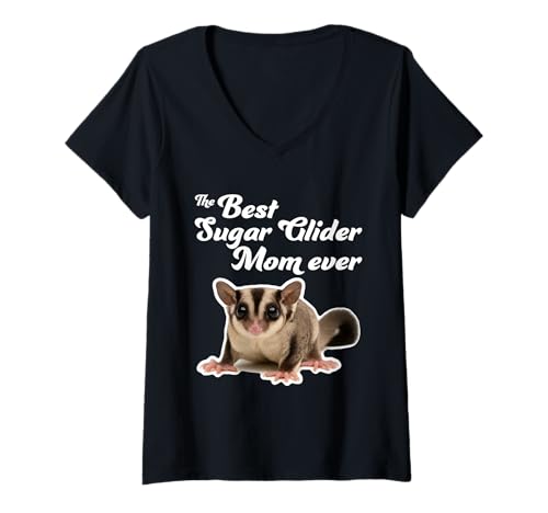 Damen Die Beste Sugar Glider Mom Aller Zeiten - Sugar Gliders T-Shirt mit V-Ausschnitt von Miller Sye