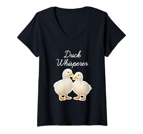Damen Duck Whisperer - Ruf Ducks T-Shirt mit V-Ausschnitt von Miller Sye