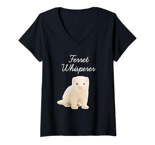 Damen Frettchenflüsterer T-Shirt mit V-Ausschnitt von Miller Sye