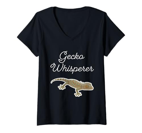 Damen Geckoflüsterer - Tokay Gecko T-Shirt mit V-Ausschnitt von Miller Sye