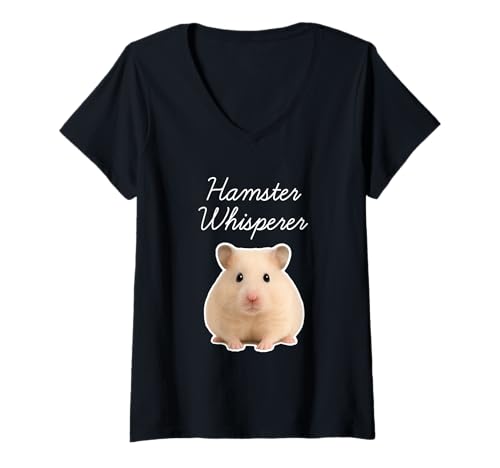 Damen Hamsterflüsterer T-Shirt mit V-Ausschnitt von Miller Sye