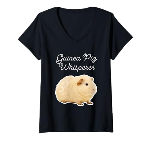 Damen Meerschweinchenflüsterer - Abessinisches Meerschweinchen T-Shirt mit V-Ausschnitt von Miller Sye