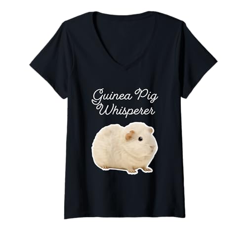 Damen Meerschweinchenflüsterer - Abessinisches Meerschweinchen T-Shirt mit V-Ausschnitt von Miller Sye