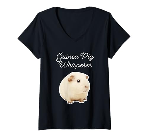Damen Meerschweinchenflüsterer - Amerikanisches Meerschweinchen T-Shirt mit V-Ausschnitt von Miller Sye