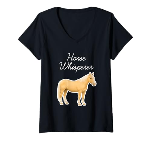 Damen Pferdeflüsterer T-Shirt mit V-Ausschnitt von Miller Sye
