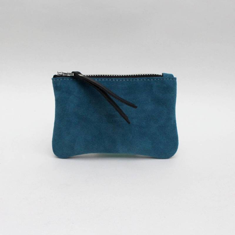 Foxcombe Geldbörse -Velourleder Blau Türkis - Kleines Täschchen Aus Wildleder von MillerAndJeeves