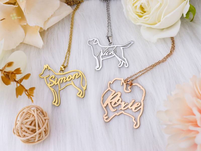 Angepasste Haustier Halskette - Personalisierter Schmuck, Tier Gedenkgeschenk, Silhouette Halskette, Verlorenes Geschenk von MillerGills