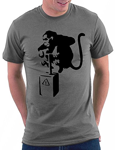 Banksy Detonator Monkey T-Shirt, Größe L, Darkgrey von Million Nation