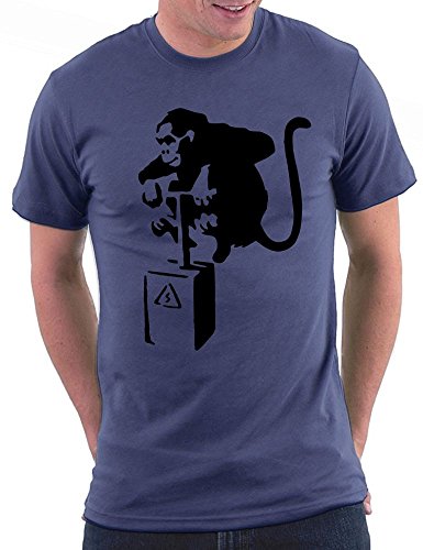 Banksy Detonator Monkey T-Shirt, Größe L, Denim von Million Nation