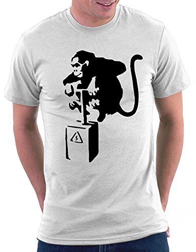 Banksy Detonator Monkey T-Shirt, Größe XL, Weiß von Million Nation