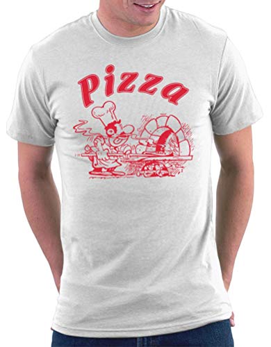 Million Nation Pizza Karton T-Shirt, Größe XL, Weiß von Million Nation