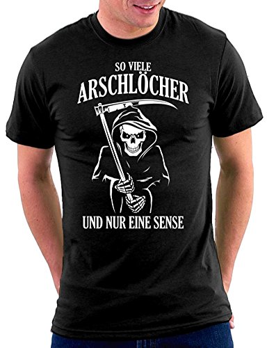 Million Nation So viele Arschlöcher und nur eine Sense T-Shirt, Größe L, Schwarz von Million Nation