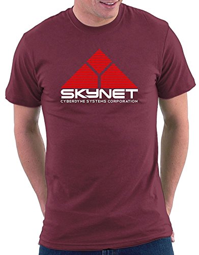 Terminator Skynet T-shirt, Größe M, Bordeaux von Million Nation