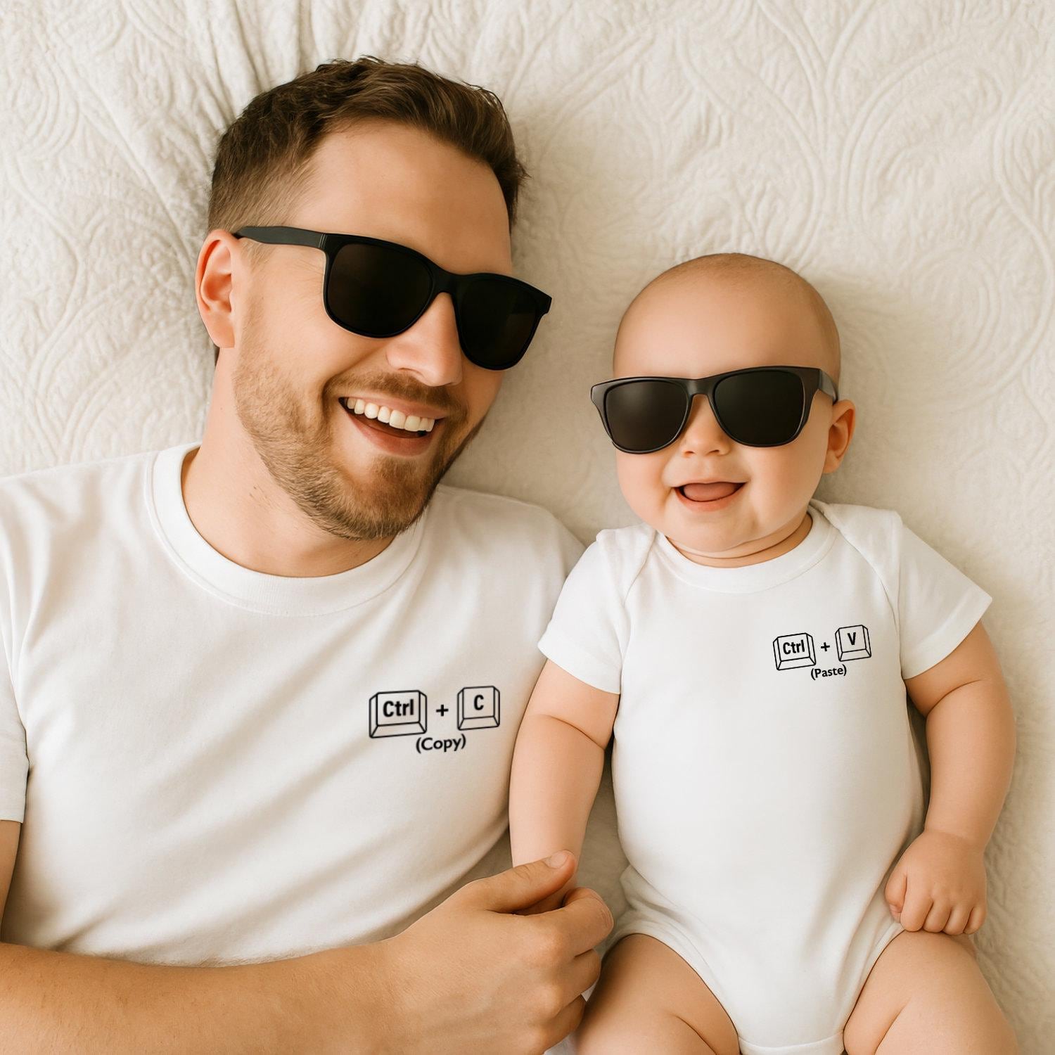 Copy Paste Shirts Für Vater & Sohn Partnerlook Oder Mutter Und Tochter Outfit - Babybody Bedruckt Minimalistisch Ctrl C V von MillionThreads
