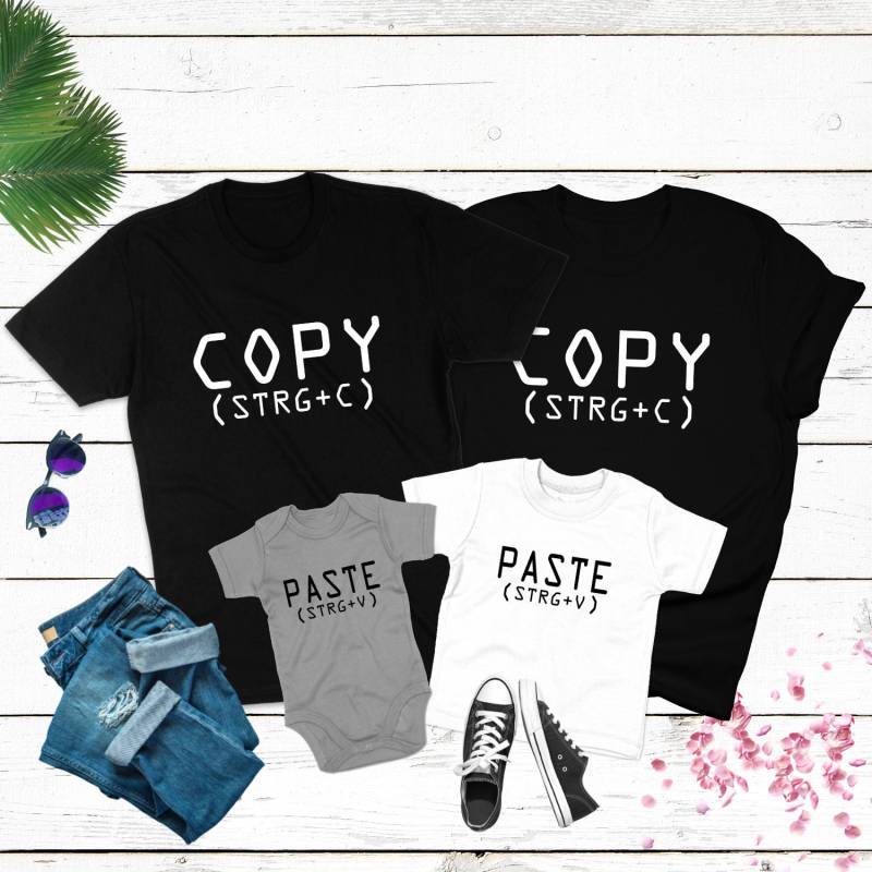 Copy Und Paste Shirts Vater & Sohn T-Shirts Familie Mutter Tochter Matching Strg + C, V von MillionThreads