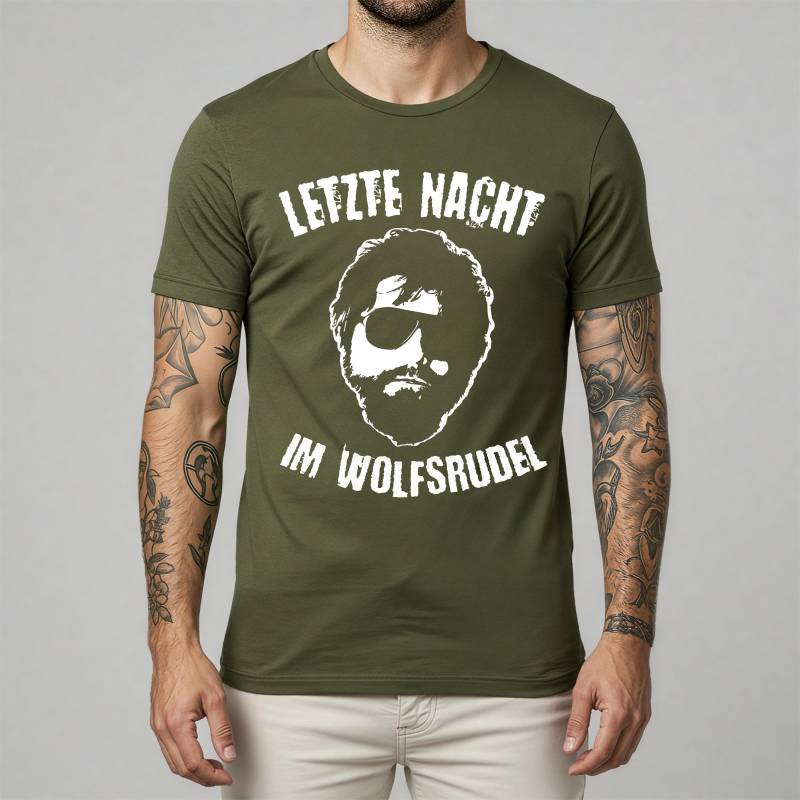 Jga Shirt Männer Junggesellenabschied T-Shirts Bräutigam Pink Letze Nacht Im Wolfsrudel Party Shirts Hochzeit Feiern von MillionThreads