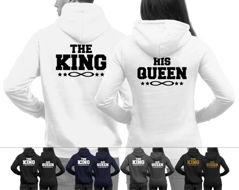 The King Und His Queen Hoodies Mit Unendlichkeitszeichen Im Set Pärchenpullover Paar von MillionThreads