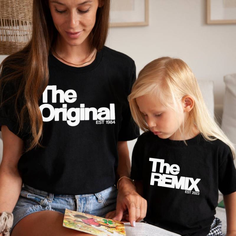 The Original Remix Shirts Mutter Tochter Partnerlook Mama Me Outfit Set Babybody Bedruckt Personalisiert Geschenk Muttertag von MillionThreads
