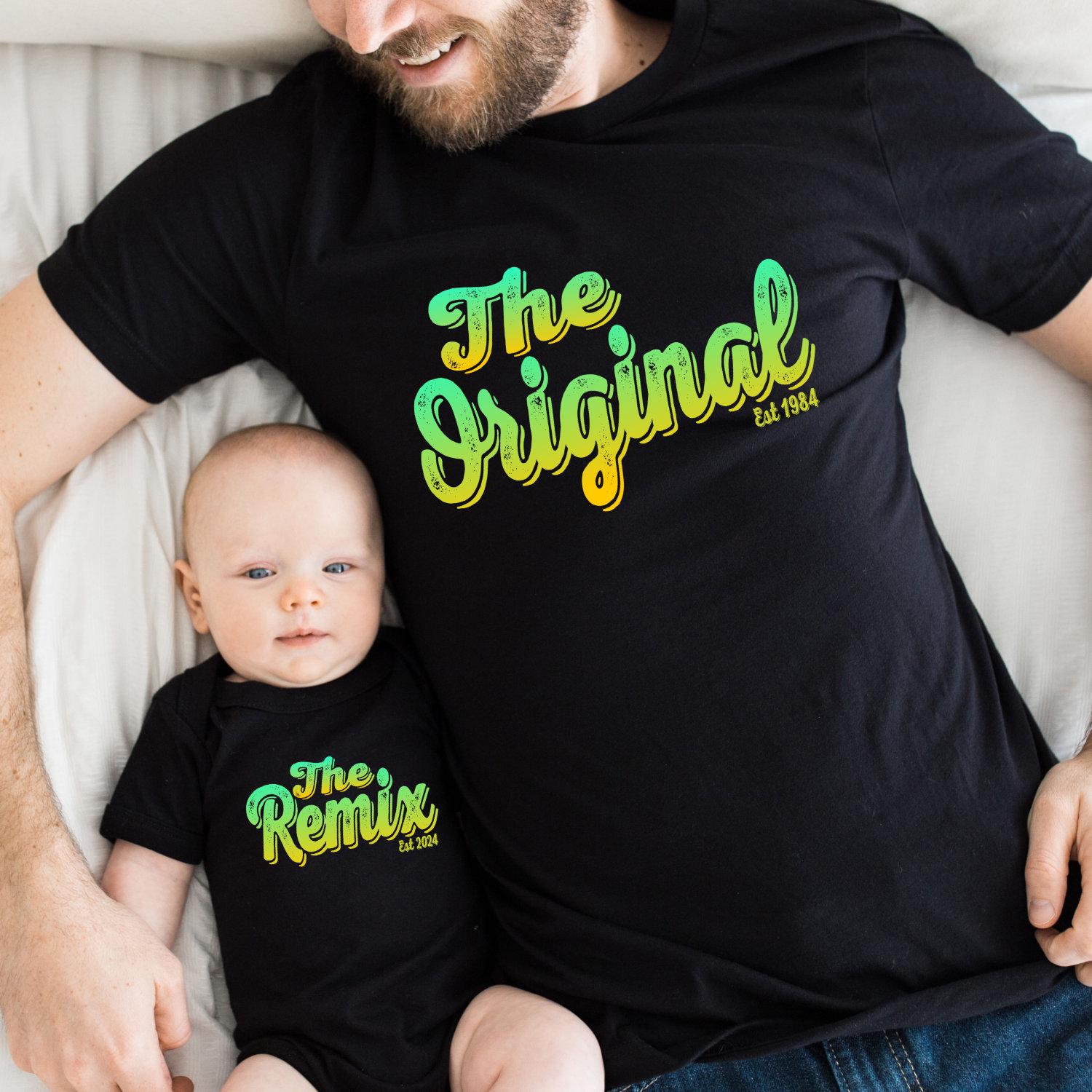 The Original Remix Shirts Vater Sohn Partnerlook Summer Vibes Mama Tochter Outfit Set Babybody Bedruckt Personalisiert Geschenk Vatertag von MillionThreads