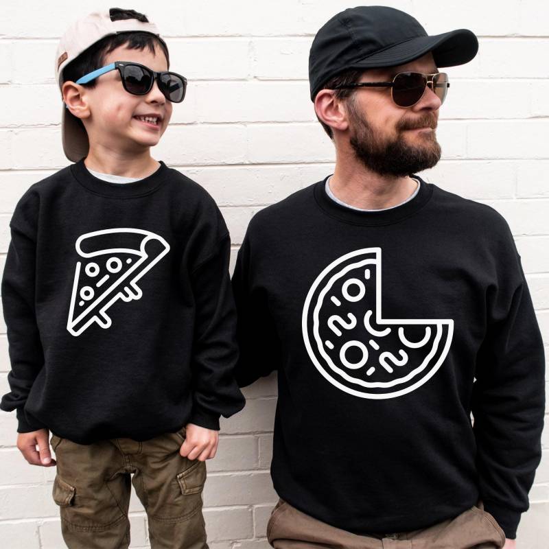 Vater Sohn Partnerlook Pizza Pullover Mama Tochter Outfit Set Scheibe Sweater Valentinstag Geschenk Vatertag Papa Weihnachtsgeschenk von MillionThreads