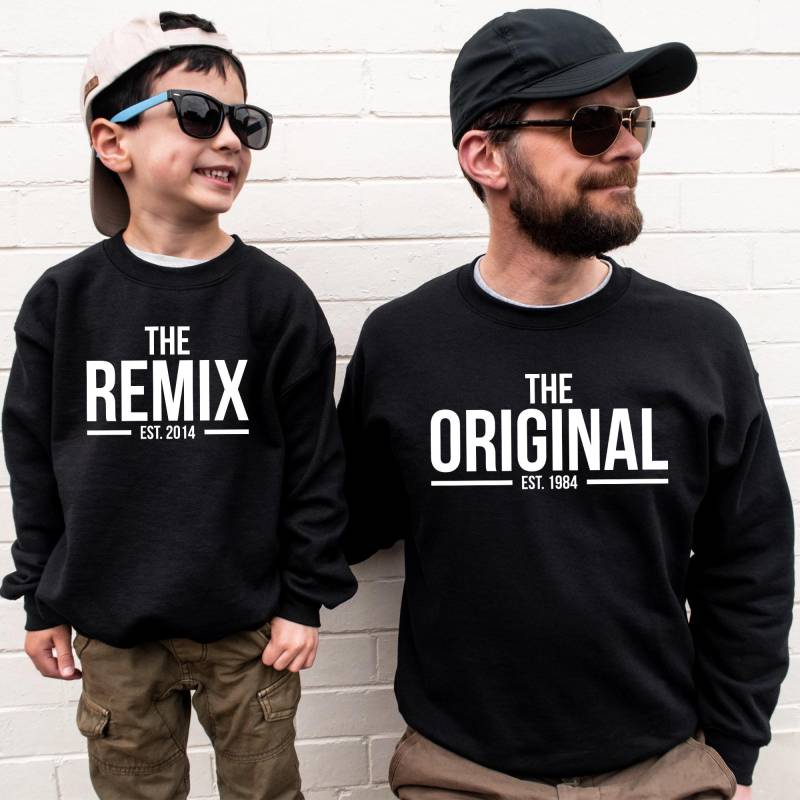 Vater Sohn Partnerlook Pullover The Original Remix Sweater Baby Geschenk Outfit Mutter Tochter Vatertagsgeschenk von MillionThreads