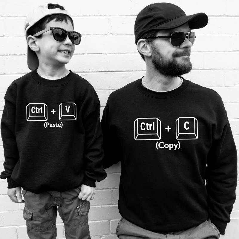 Vater Sohn Partnerlook Und Mutter Tochter Outfit Baby Geschenk Eltern Geburt Copy Paste Sweater Ctrl C V Pullover Pärchen von MillionThreads