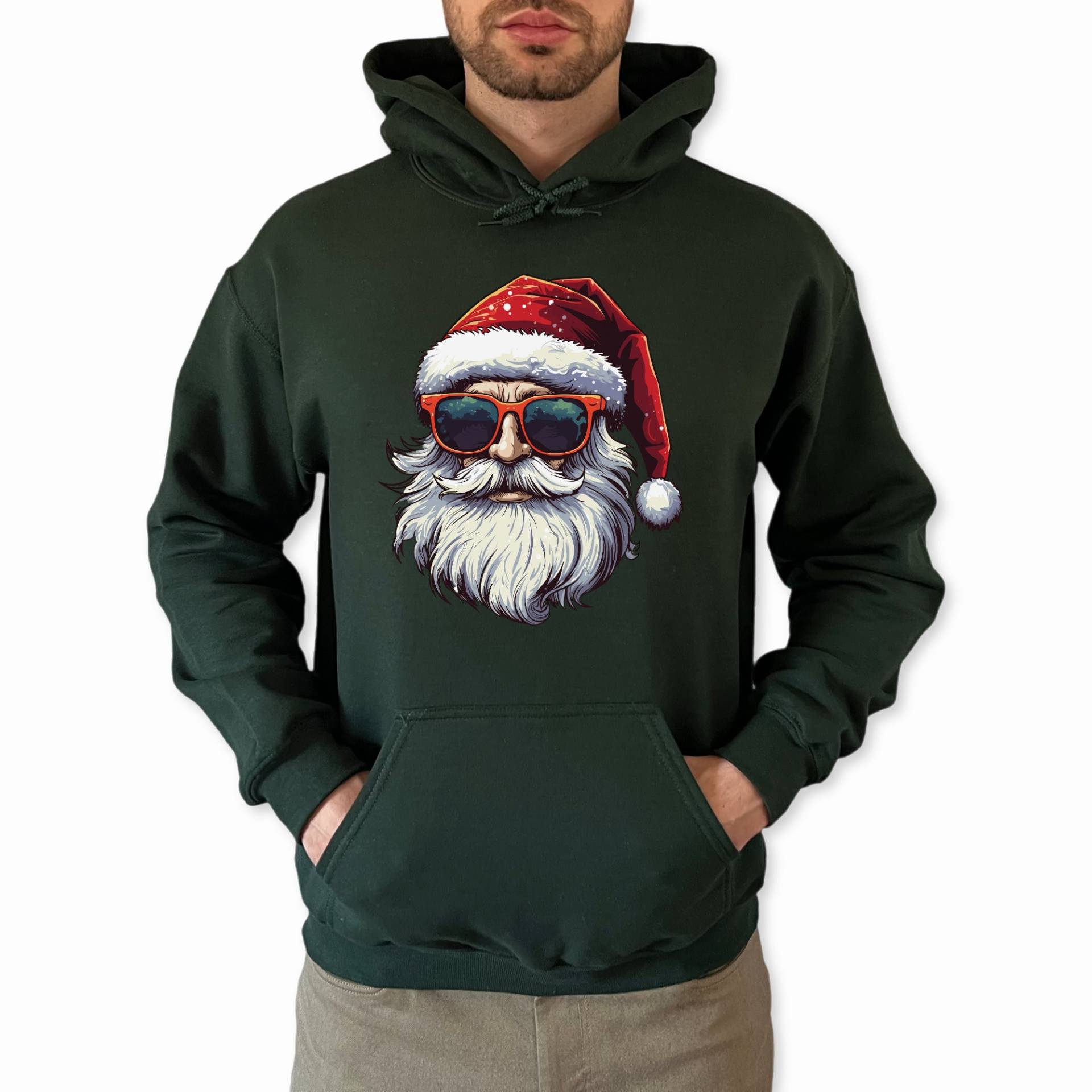 Weihnachten Pullover Cool Santa Hoodie Weihnachtsgeschenk Weihnachtsmann Mit Sonnenbrille Mann Frau Unisex von MillionThreads